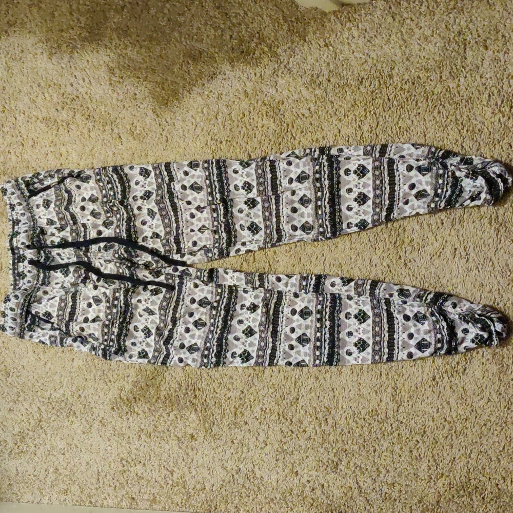 Black and white Aztec style comfy pants